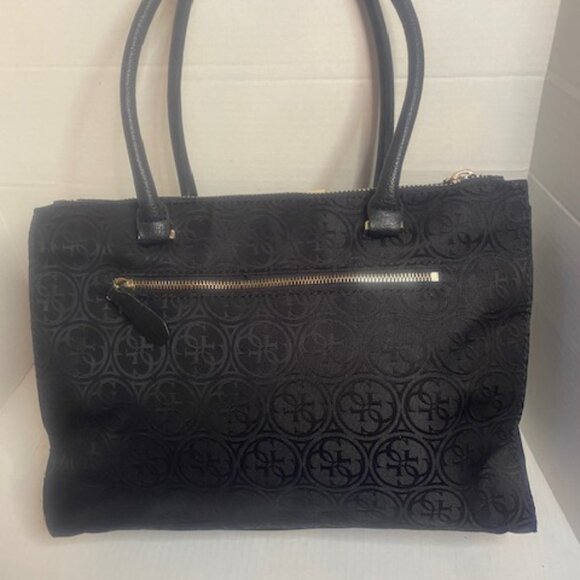 GUESS Ryann Black Large Satchel  Handbag - Picture 2 of 8